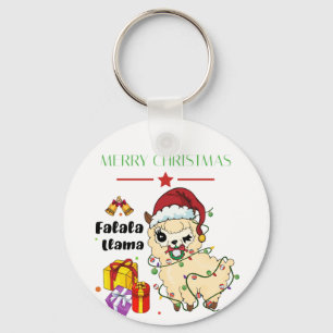 Porte-clés lama de Noël
