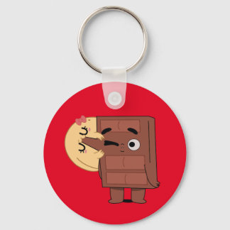 Porte-clés L'amour dans chaque bouchée drôle mignon Couple Co