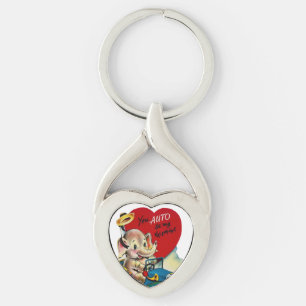 Porte-clés L'amour du coeur de l'éléphant Valentine