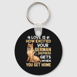 Porte-clés L'Amour Est Comme Excité Votre Berger Allemand