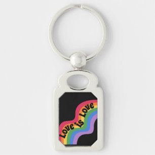 Porte-clés L'amour est l'amour. Fierté LGBT+. Arc-en-ciel. Po