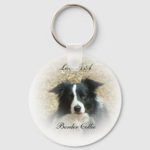 Porte-clés L'amour est une frontière Collie