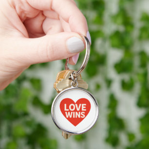 Porte-clés L'amour gagne le Porte - clé de conception cardiaq