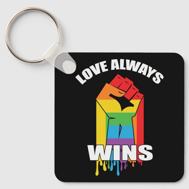 Porte-clés L'amour gagne toujours Gay LGBT (Recto)
