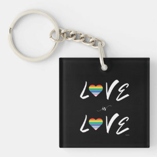 Porte-clés L'Amour LGBTQIA Est L'Amour, La Fierté, Le Coeur A