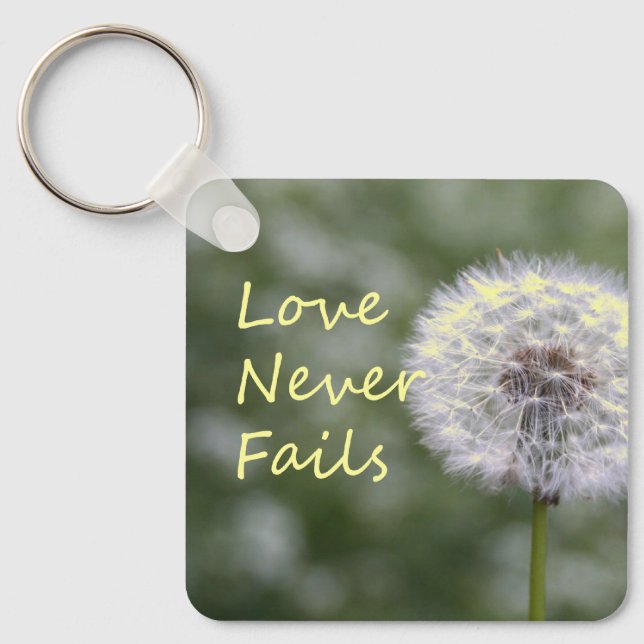 Porte-clés L'amour n'échoue jamais Dandelion1 Corinthiens 13 (Recto)