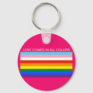PORTE-CLÉS L'AMOUR VIENT DANS TOUTES LES COULEURS BOUTON