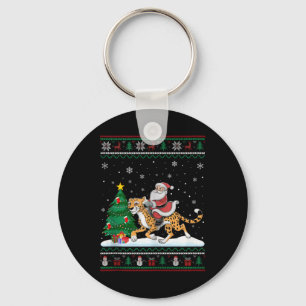 Porte-clés Lampe de Noël moche Xmas Père Noël équitation Chee