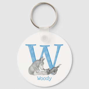 Porte-clés L'animal ABC W est pour la bague clé loup