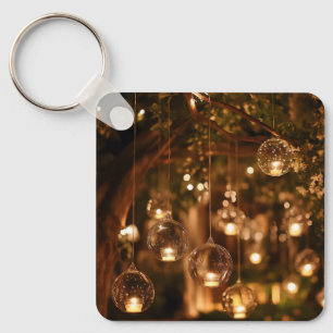 Porte-clés Lanterne en verre suspendue magique à bougie