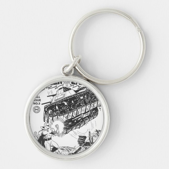 Porte-clés Lanterne verte dans les tranchées, noir et blanc (Devant)