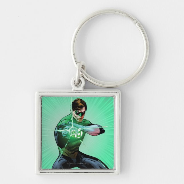 Porte-clés Lanterne verte et anneau lumineux (Devant)