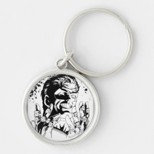 Porte-clés Lanterne verte - Nombreux anneaux, noir et blanc