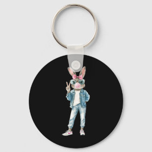 Porte-clés Lapin drôle Sungles Lapin Coquette Bow Pâques Tre