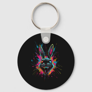 Porte-clés Lapin effrayant Halloween Horreur Pâques Jour Lapi