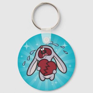 Porte-clés Lapin Hearted cassé avec le porte - clé bleu de