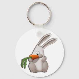 Porte-clés Lapin mangeant une carotte