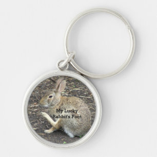 PORTE-CLÉS "LAPIN MIGNON, "MON PIED DE LAPIN CHANCEUX "
