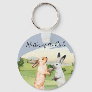 Porte-clés Lapins Mariage Couple Country Garden