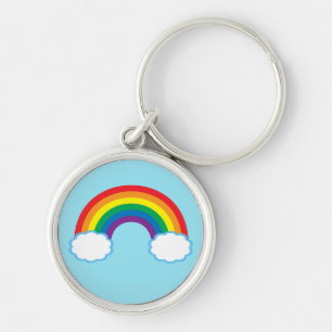 Porte-clés L'arc-en-ciel mignon opacifie le bleu