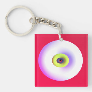 Porte-clés L'art graphique globes design chaux vert rouge bla