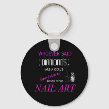 L'Art Nail Est Mon Meilleur Porte - clé Bouton Ami