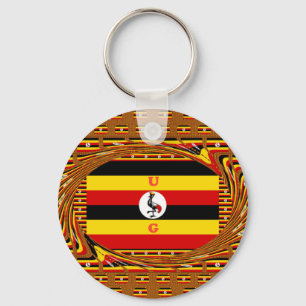 Porte-clés L'Art Vibrant Ouganda Inspiré Du Drapeau
