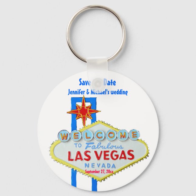 Porte-clés Las Vegas Enregistrer la date Customisée Occasion (Recto)