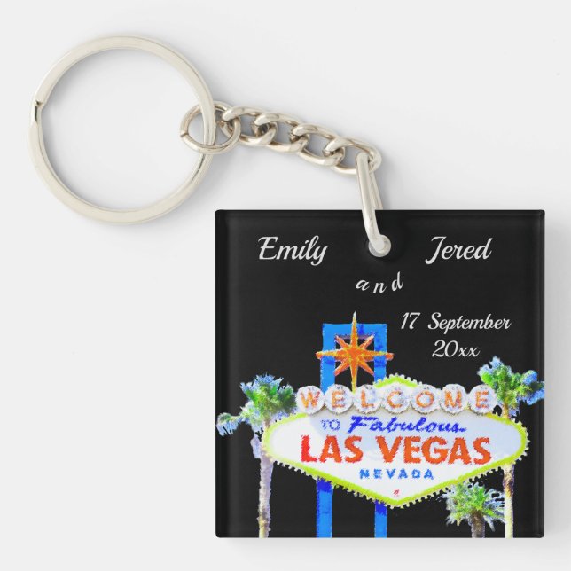 Porte-clés Las Vegas Mariage    FavorKeychain (Devant)