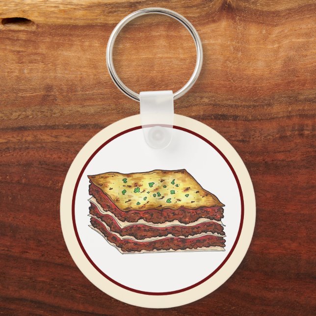 Porte-clés Lasagna Lasagna Italienne Cuisine américaine (Recto)
