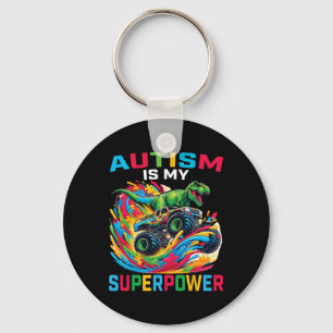 Porte-clés L'autisme est ma superpuissance Dino T Rex Monster