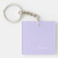 Lavande Purple Script Moderne Fille Monogramme Nom