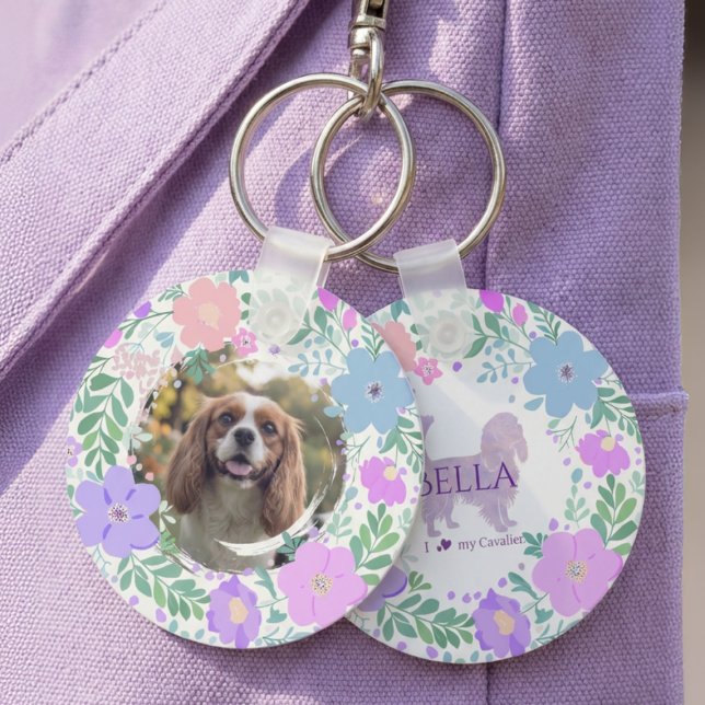 Porte-clés Lavender Cavalier King Charles Spaniel Custom (Créateur téléchargé)