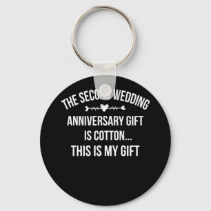 Porte-clés Le 2ème Anniversaire Mariage Est Du Coton C'Est Mo