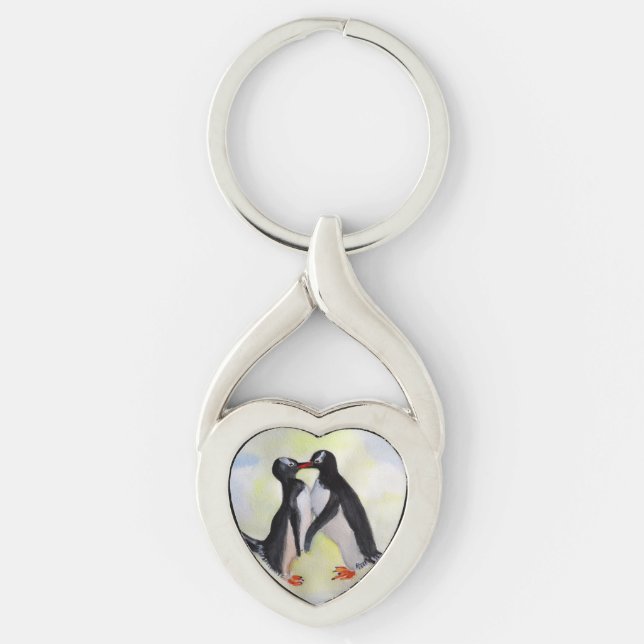 Porte-clés Le baiser de Penguins Swirl Metal Porte - clé (Devant)