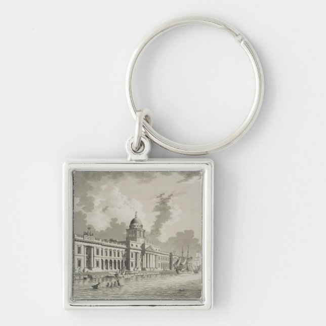 Porte-clés Le bureau de douane, Dublin, 1792 (gravure) (Devant)