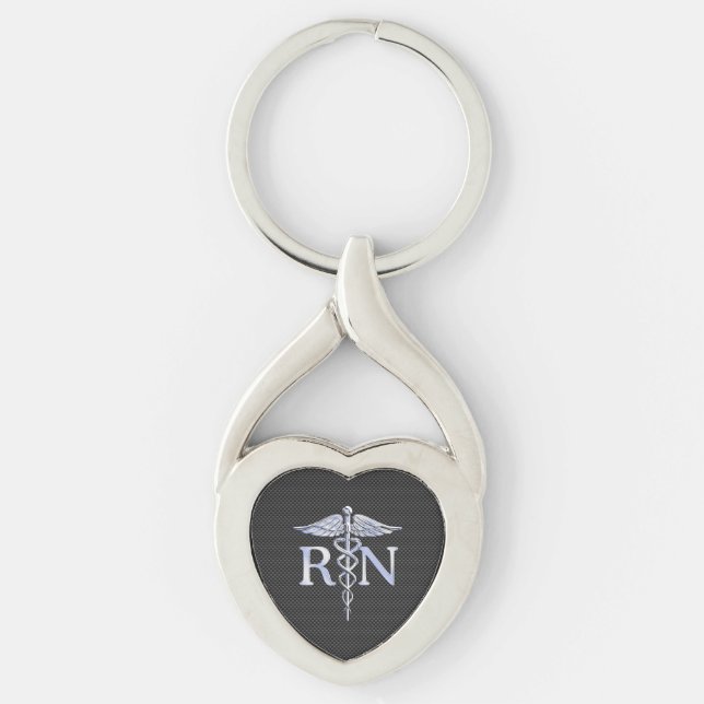 Porte-clés Le caducée de RN d'infirmier autorisé serpente le (Devant)