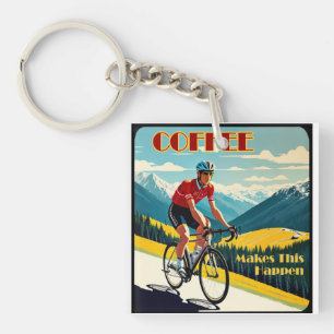 Porte-clés Le Café Fait Que Cela Se Passe En Cyclisme