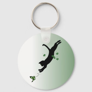 Porte-clés Le chat et le papillon