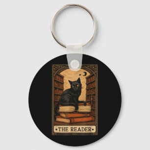 Porte-clés Le Chat Noir Lecteur Livre Lecture Tarot Halloween