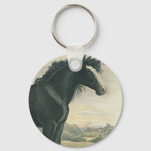 Porte-clés Le cheval de trait noir de Shire d'art antique de