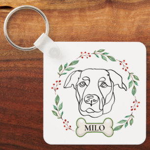 Porte-clés Le chien du Labrador Cadeau de Noël personnalisé