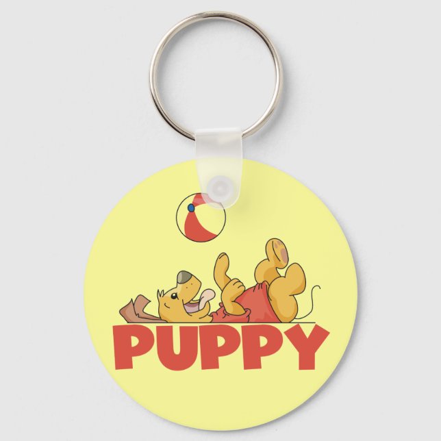 Porte-clés Le chiot joue des T-shirts et des cadeaux (Recto)