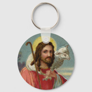 Porte-clés Le Christ le berger avec le cru Pâques d'agneau
