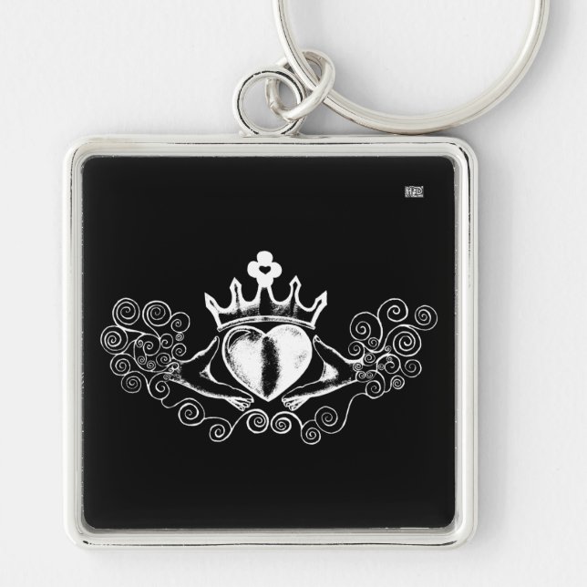 Porte-clés Le Claddagh (blanc) (Devant)