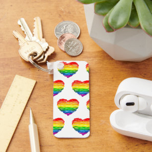 Porte-clés Le cœur arc-en-ciel de SlipperyJoe griffonné tourb