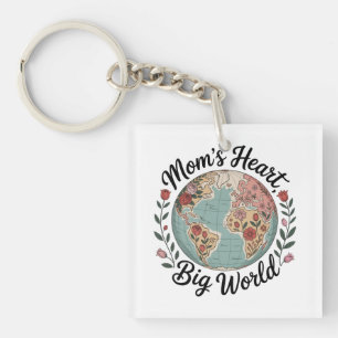 Porte-clés Le cœur de maman, grand monde