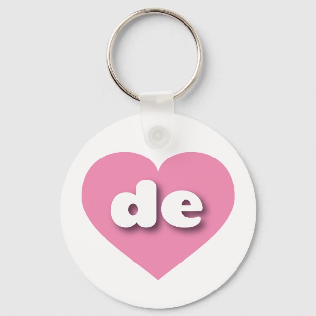 Porte-clés Le coeur rose du Delaware - I love de (Recto)
