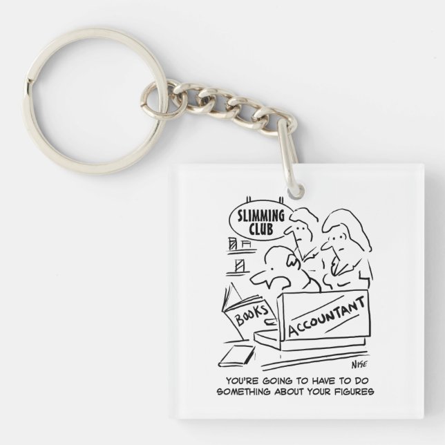 Porte-clés Le comptable vérifie les livres dans un club aminc (Devant)