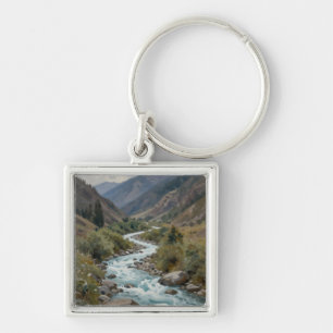Porte-clés Le Courant Tourbillonnant : Une Rivière Glaciaire